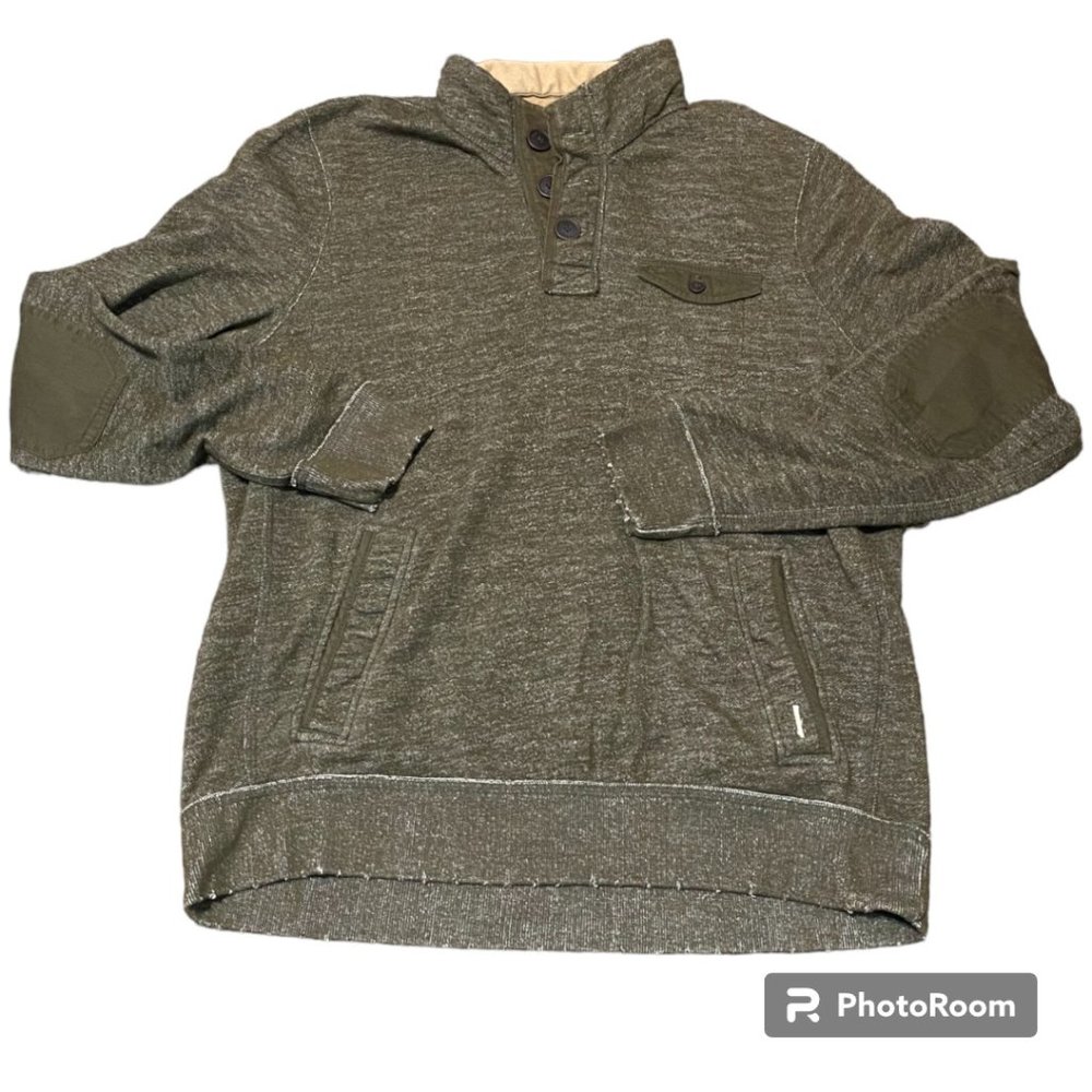 ABERCROMBIE & FITCH button collar pullover heavyweight shirt- men's L - XL
